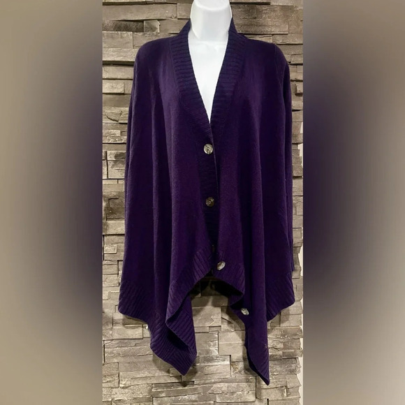 White + Warren Sweaters - Vintage purple silk and cashmere oversized Xs sweater by white + Warren luxury
